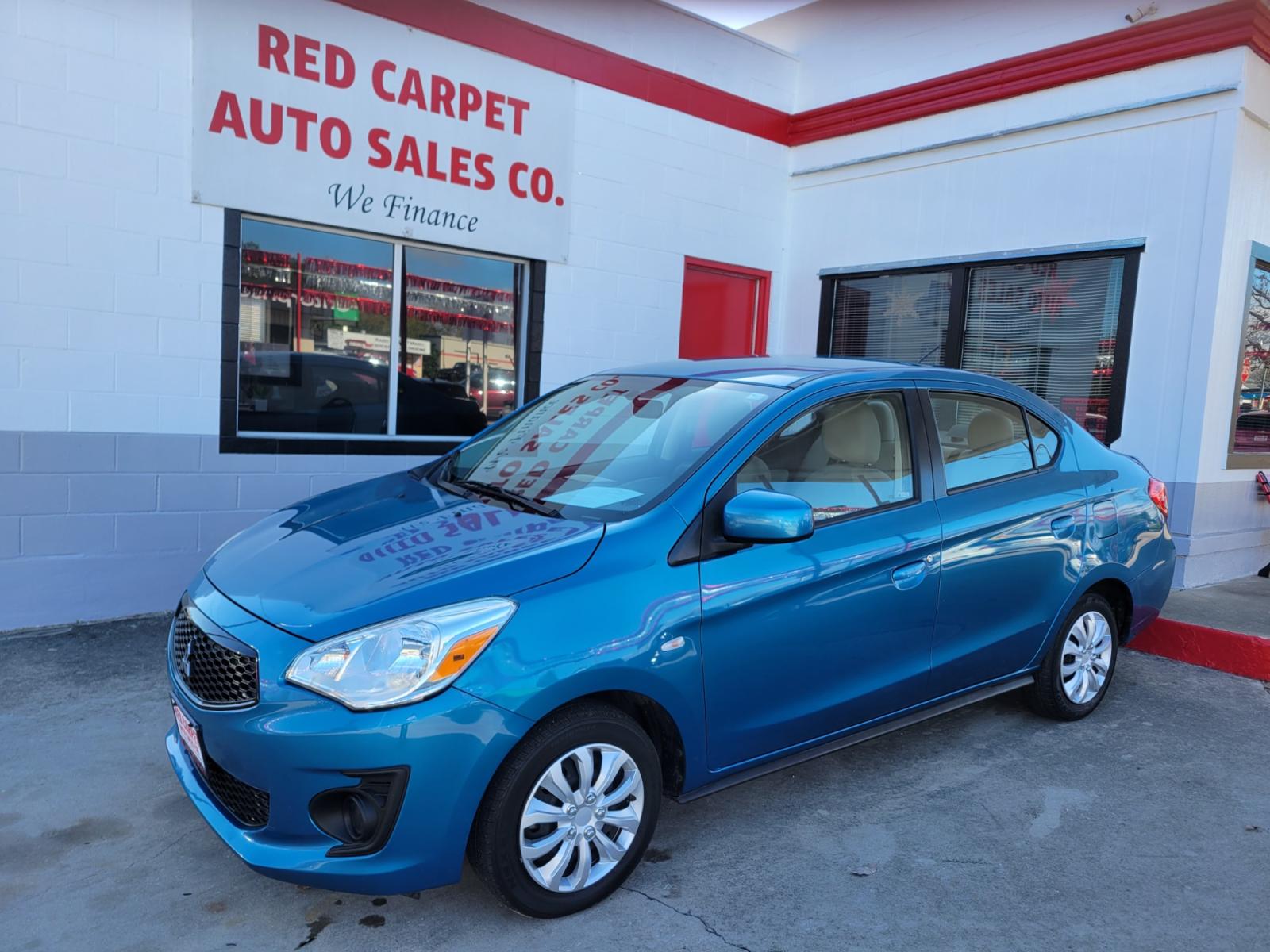 2020 Blue Mitsubishi Mirage G4 (ML32F3FJ1LH) with an 1.2L I3 F DOHC 12V engine, Automatic transmission, located at 503 West Court, Seguin, TX, 78155, (830) 379-3373, 29.568621, -97.969803 - Photo #0